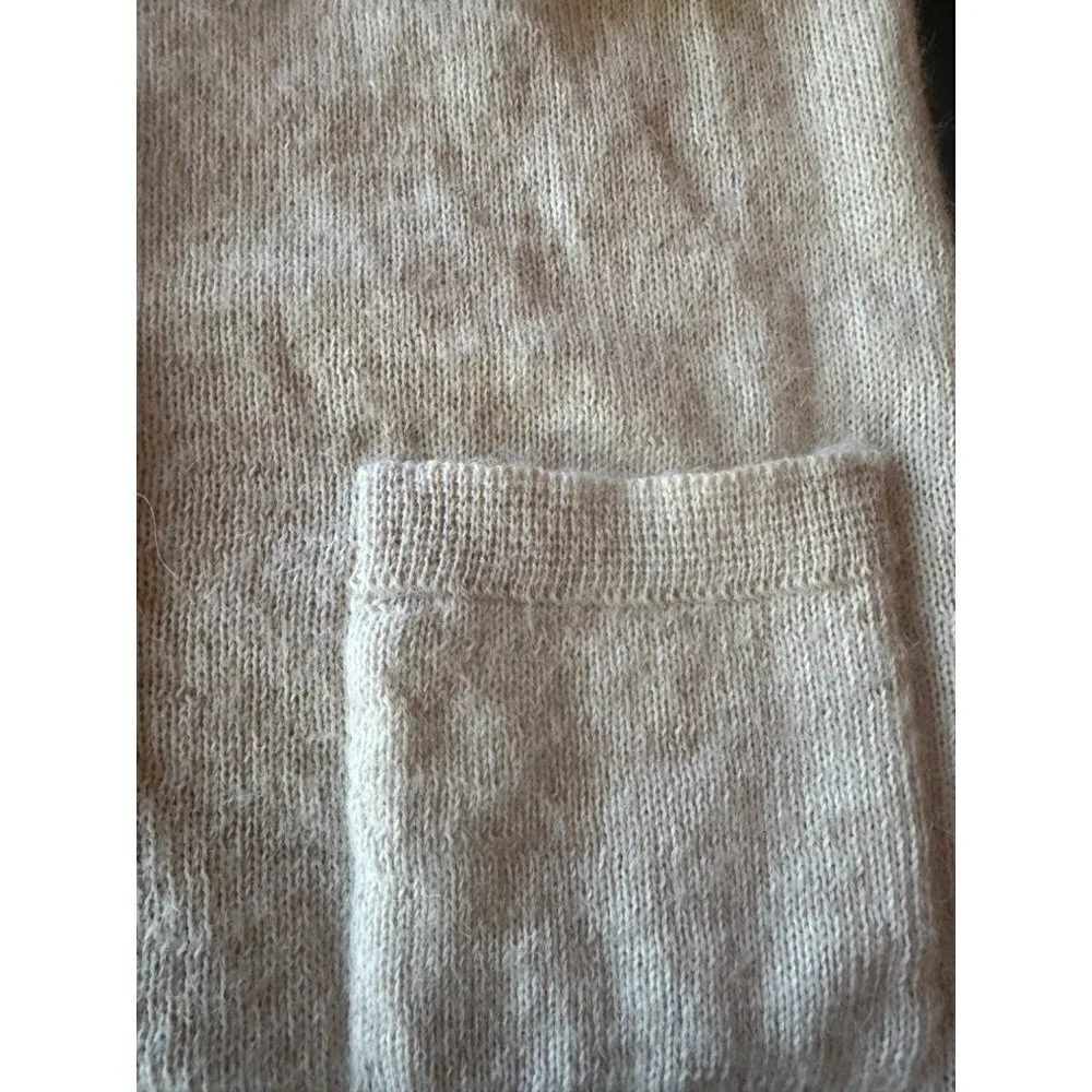 Anibal Baltra‎ Cream Alpaca Cardigan Sweater Size Medium